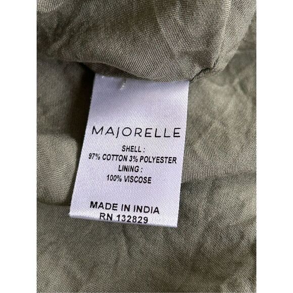 Majorelle Stretch Waist Tiered Pleated Flowy Mini Skirt Women's Green Large - Picture 5 of 5